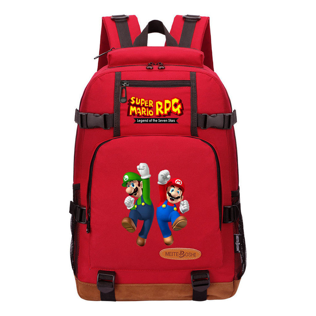 Super Mario Printed Youth Backpack For Leisure Travel Backpack