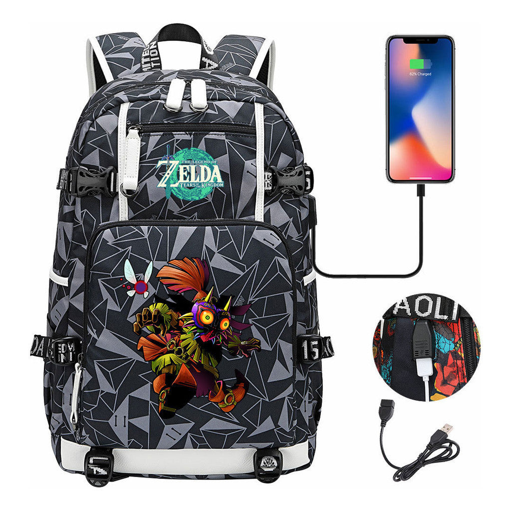 Printed Backpack For Men And Women With Large Capacity Leisure Travel Backpack