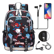 Superhero Printed Youth Primary And Secondary School Backpack Usb Men's And Women's Leisure Backpack