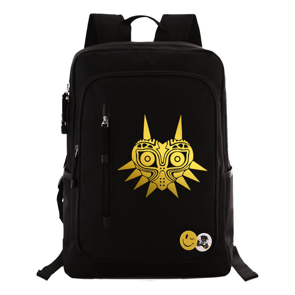 Golden Printed Youth Student Backpack For Men And Women's Leisure Travel Backpack