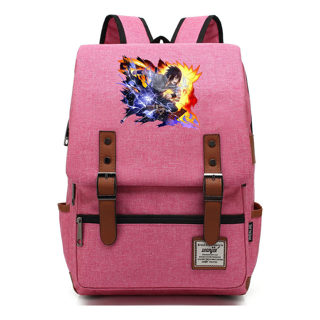 Naruto Printed Student Backpack For Men And Women, Casual Belt Buckle, Classic Backpack