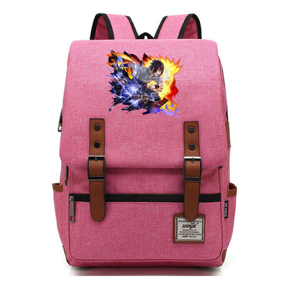 Naruto Printed Student Backpack For Men And Women, Casual Belt Buckle, Classic Backpack