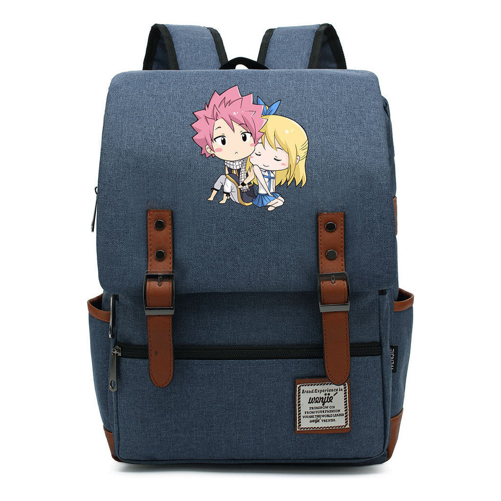 Printed Teenage Student Backpack For Men And Women With Casual Belt Buckle Classic Backpack