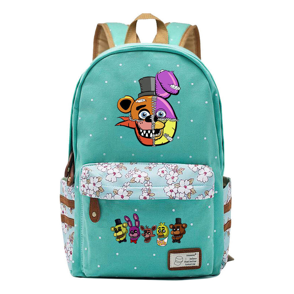 Toy Bear Game Fashion Printed Teenage Girls Student School Bag Men's And Women's Casual Canvas Backpack
