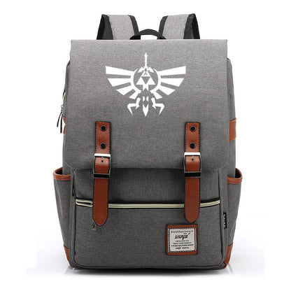 Game Zelda Printed Youth Student Backpack For Men And Women, Casual Belt Buckle, Classic Backpack