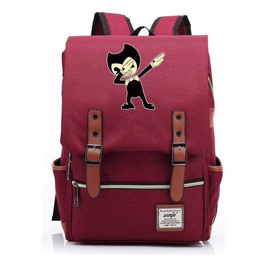 Printed Teenage Student Backpack For Men And Women With Casual Belt Buckle Classic Backpack
