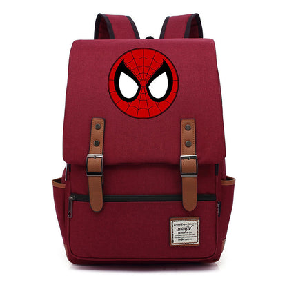 Superhero Printed Youth Student Backpack, Classic Backpack For Men And Women