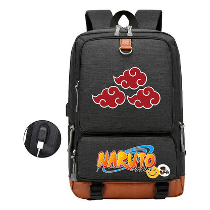 Naruto Printed Usb Student Backpack For Men And Women's Leisure Travel Backpack