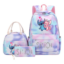 Interstellar Baby Stitch Student Girls School Bag Lunch Bag Three Piece Set Backpack Cover