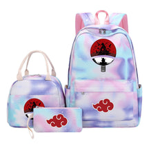 Naruto Teenage Student Girls School Bag Lunch Bag Three Piece Set Backpack Set