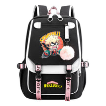 My Heroes Academy Usb Student Backpack For Boys And Girls, Casual Weaving Ribbon Flip Back Backpack