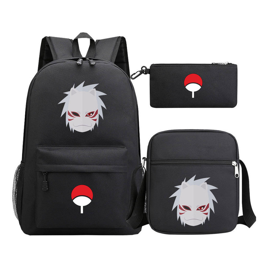 Anime Naruto Starry Sky Youth School Bag Three Piece Set For Men And Women Backpack Set