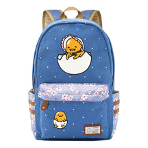 Cartoon Lazy Egg Printed Youth Student School Bag Fragmented Flower Boys And Girls Backpack