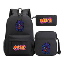Anime Naruto Starry Sky Student School Bag Three Piece Set For Men And Women Backpack Set