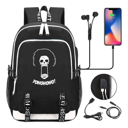 Pirate King Youth School Bag Usb Men's And Women's Leisure Backpack
