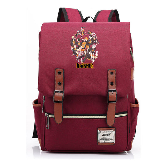 Volleyball Youth Printed Student School Bag Casual Belt Buckle Classic Backpack