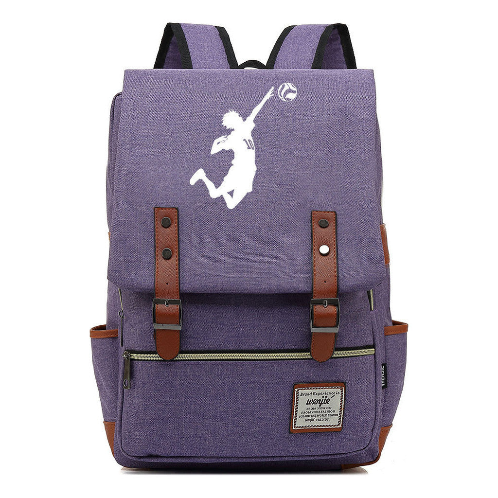 Volleyball Youth Printed Student School Bag Casual Belt Buckle Classic Backpack