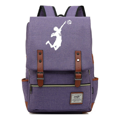 Volleyball Youth Printed Student School Bag Casual Belt Buckle Classic Backpack