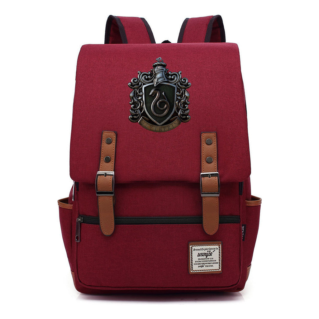 School Of Witchcraft And Wizardry Printed Youth Backpack Men And Women, Casual Belt Buckle, Classic Backpack