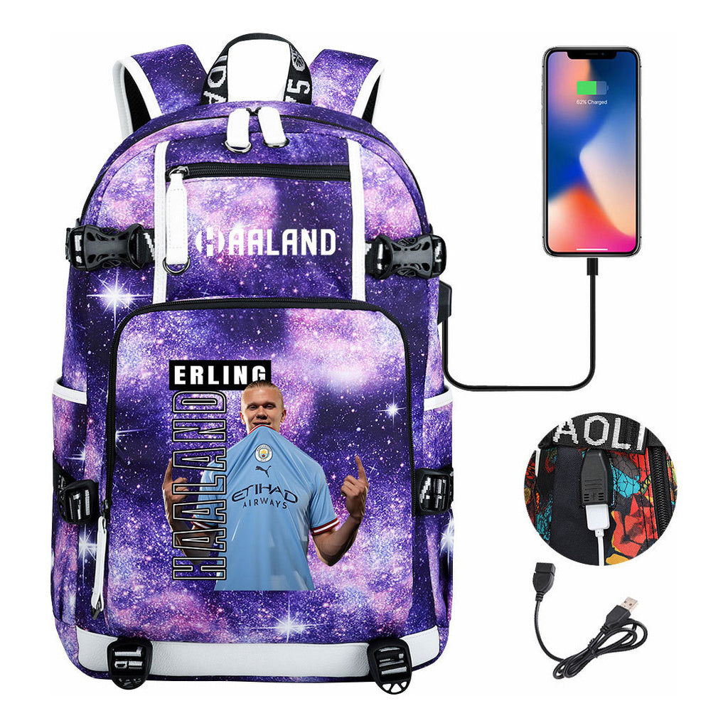 Basketball Star Harland Printed Youth Student Backpack With Large Capacity Leisure Travel Backpack