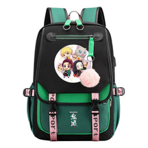 Comic Cartoon Fashion Usb Student Backpack Casual Woven Flap Backpack