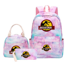 Jurassic Park Dinosaur Youth School Bag Lunch Bag Three Piece Set Backpack Set