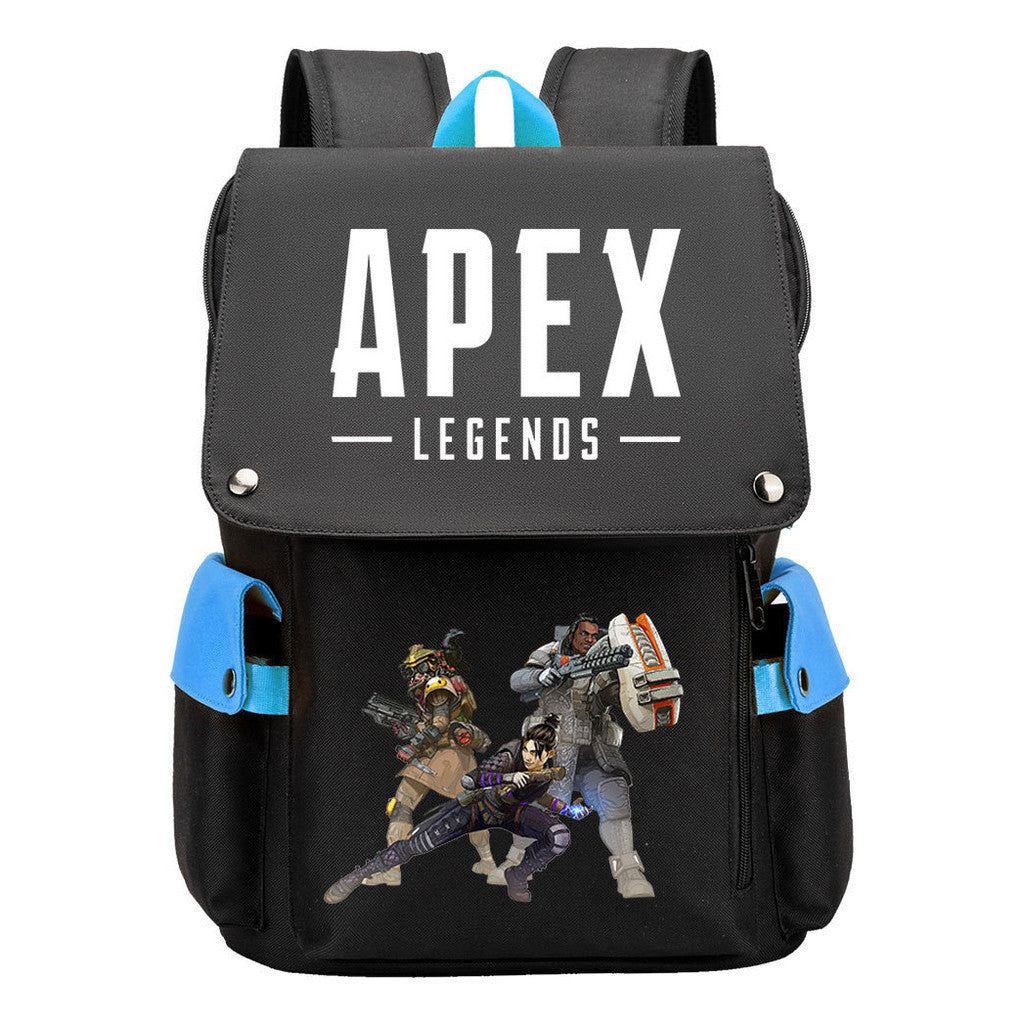 Apex Hero Print Usb Charging Cap Head Style Student School Bag Casual Backpack