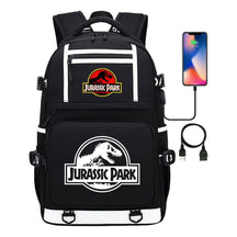 Jurassic Park Dinosaur Usb Youth School Bag Men's And Women's Backpack Leisure Travel Backpack