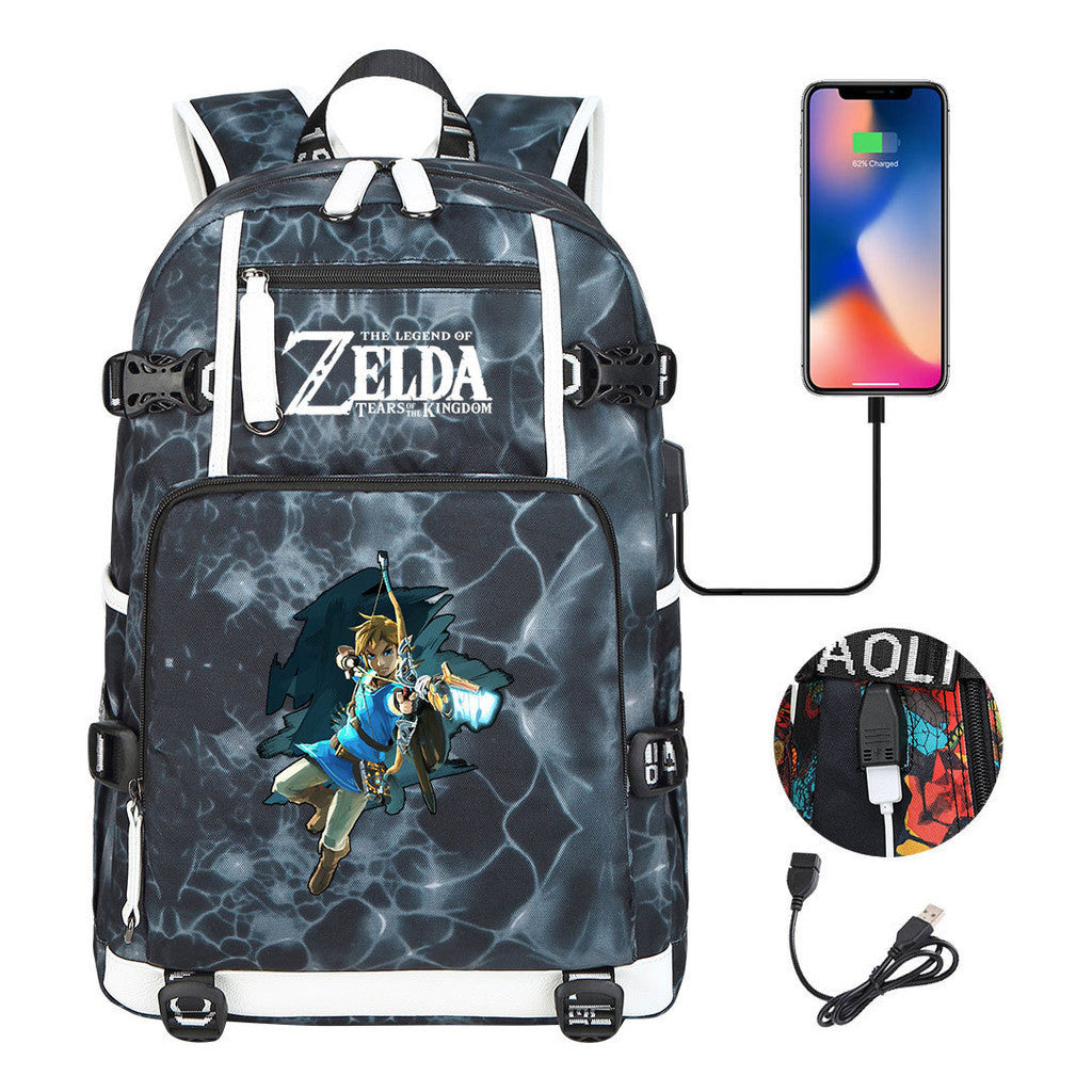 Legend Of Zelda Printed Youth Student Backpack For Men And Women With Large Capacity Leisure Travel Backpack