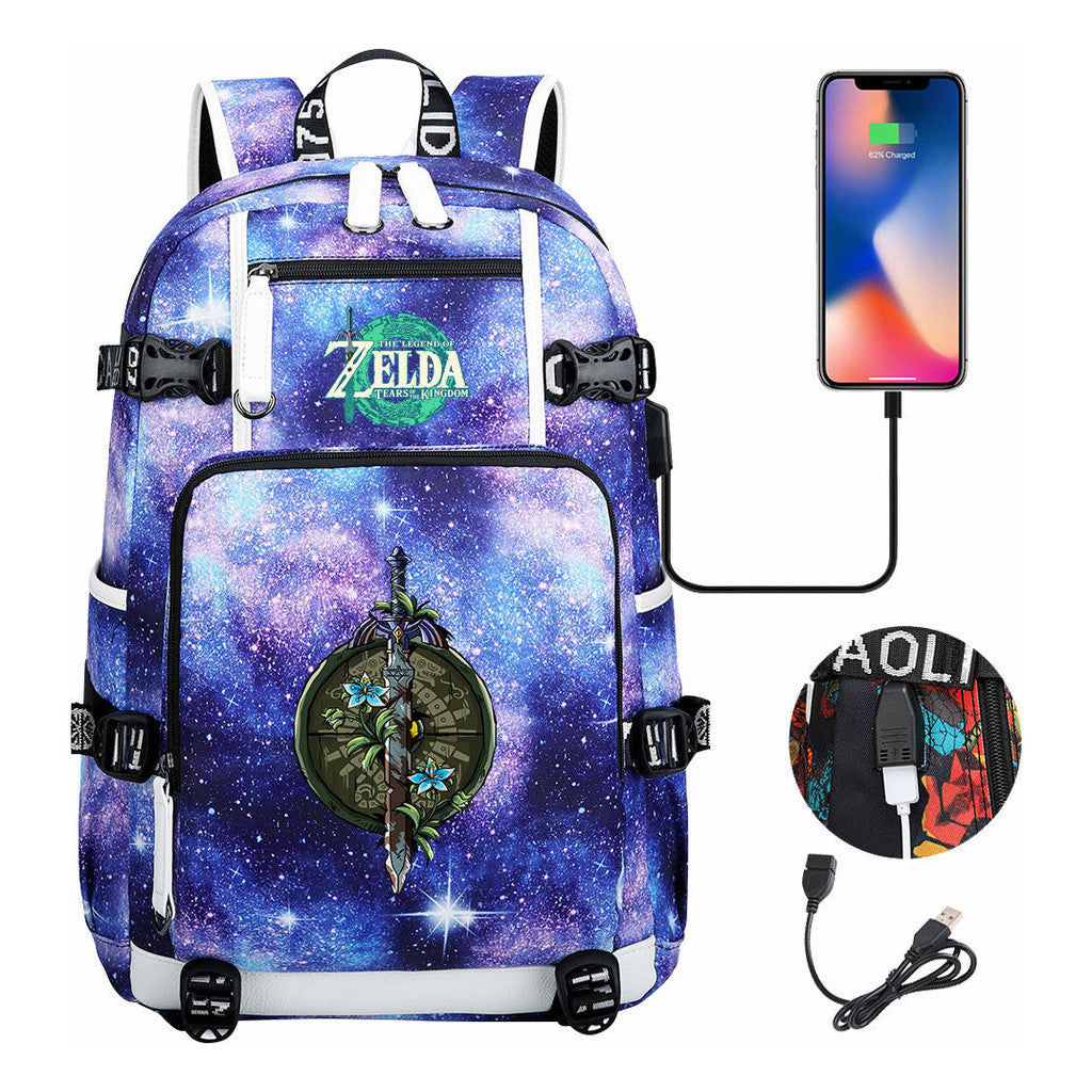 Printed Student Backpack For Men And Women With Large Capacity Leisure Travel Backpack