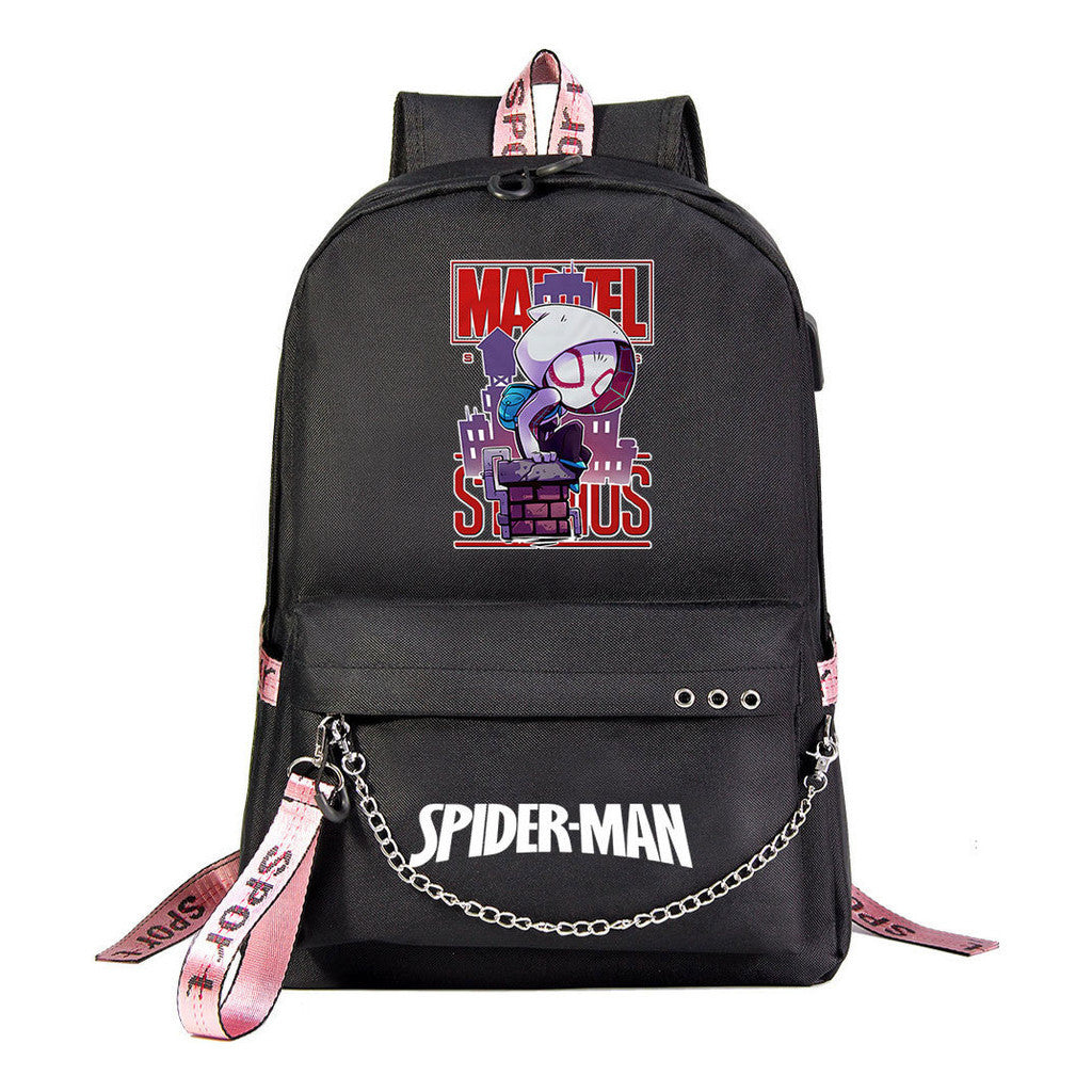 Superhero Printed Teenage Student Backpack For Boys And Girls, Casual Woven Strap Backpack