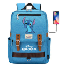 Anime Star Baby Stitch Printed Youth Student School Bag Casual Magnetic Buckle Backpack