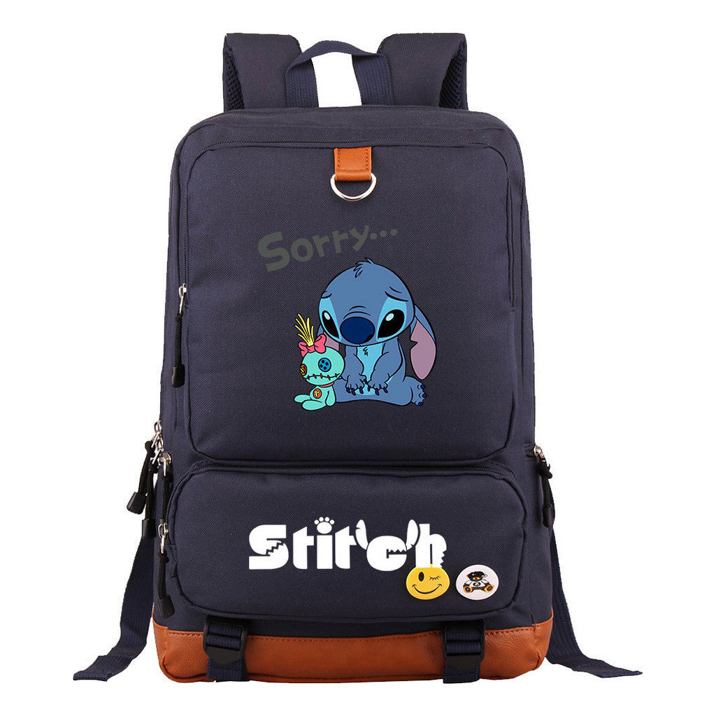 Anime Star Baby Stitch Printed Youth Student School Bag Travel Bag Backpack Travel Backpack