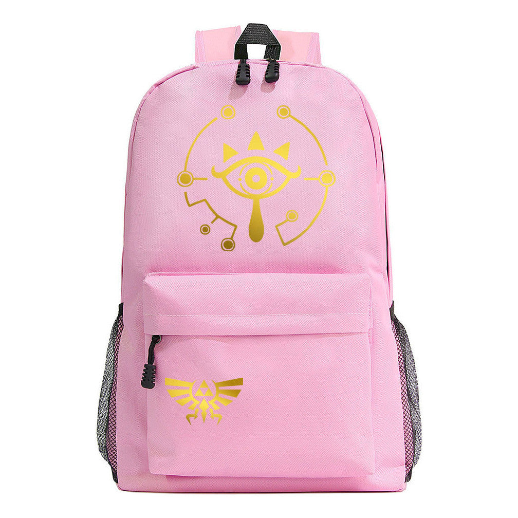 Golden Printed Youth Student Backpack Men And Women's Leisure Backpack