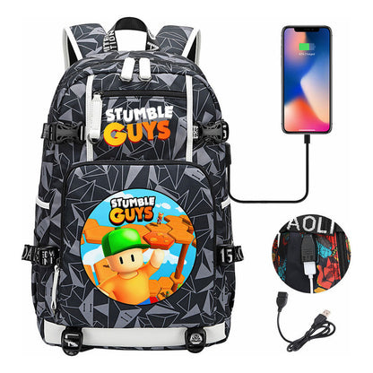 Usb Printed Student Backpack For Men And Women's Leisure Travel Backpack
