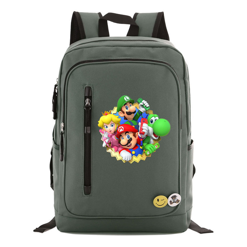 Game Super Mario Print Youth Student School Bag Leisure Travel Backpack