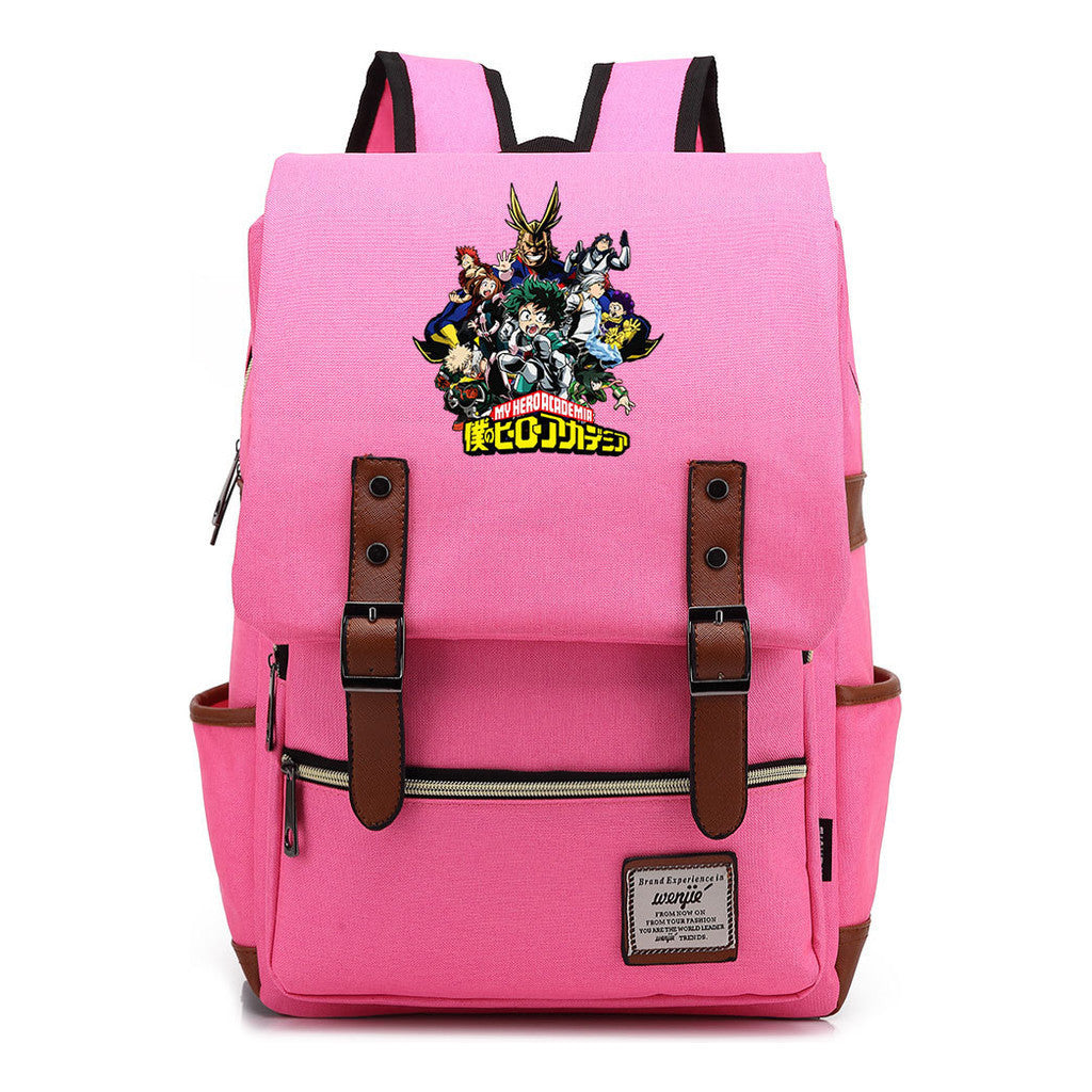 Anime My Heroes Academy Printed Student School Bag For Men And Women Leisure Belt Buckle Classic Backpack