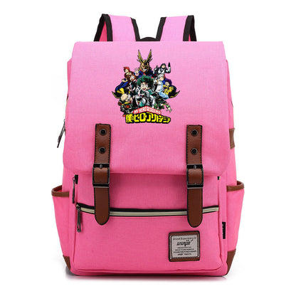 Anime My Heroes Academy Printed Student School Bag For Men And Women Leisure Belt Buckle Classic Backpack