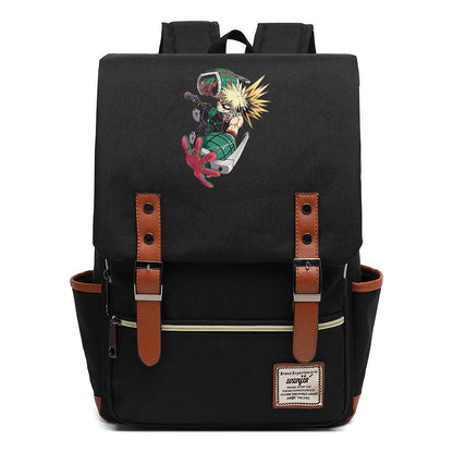 Anime My Heroes Academy Printed Youth School Bag For Men And Women Leisure Belt Buckle Classic Backpack