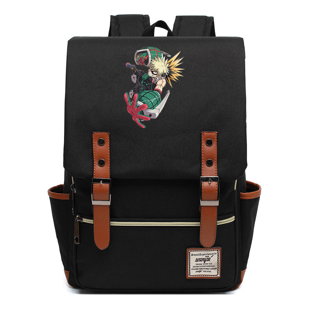 Anime My Heroes Academy Printed Youth School Bag For Men And Women Leisure Belt Buckle Classic Backpack