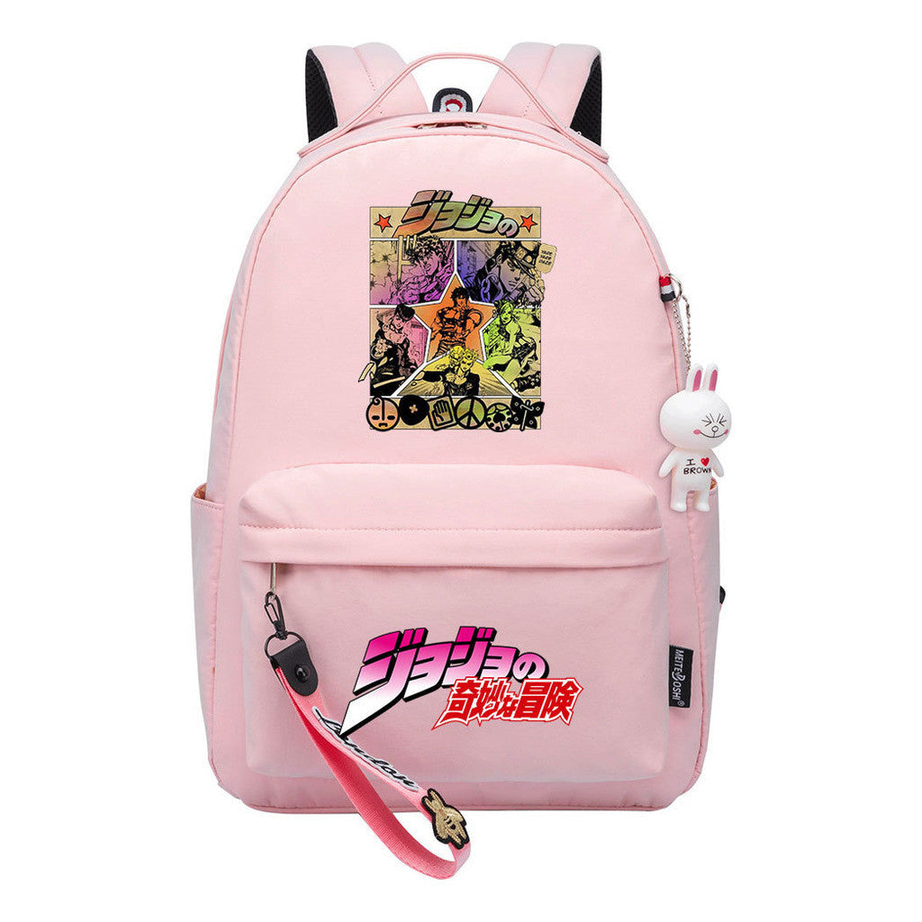 Comic Jojo's Wonderful Adventure Print Youth Student School Bag Leisure Bag Girl Backpack