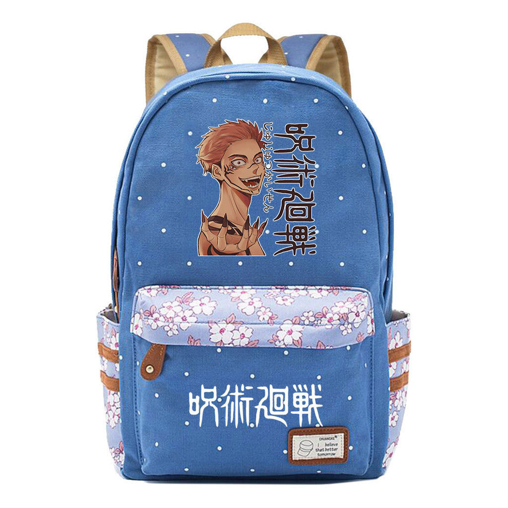 Cartoon Teenage Girl Student Backpack For Men And Women Casual Canvas Backpack