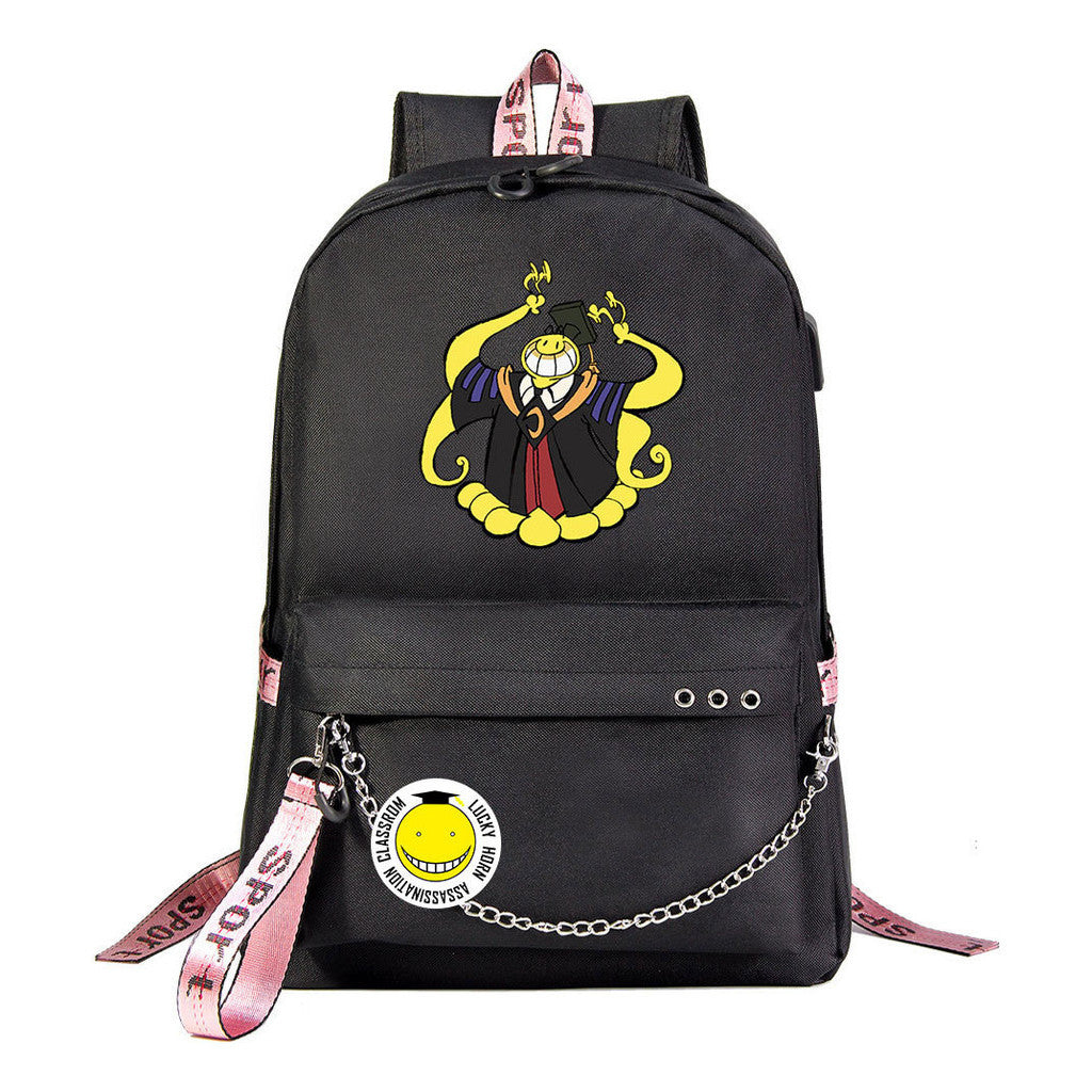 Anime Dark Usb Youth Student Backpack For Men And Women's Leisure Travel Backpack