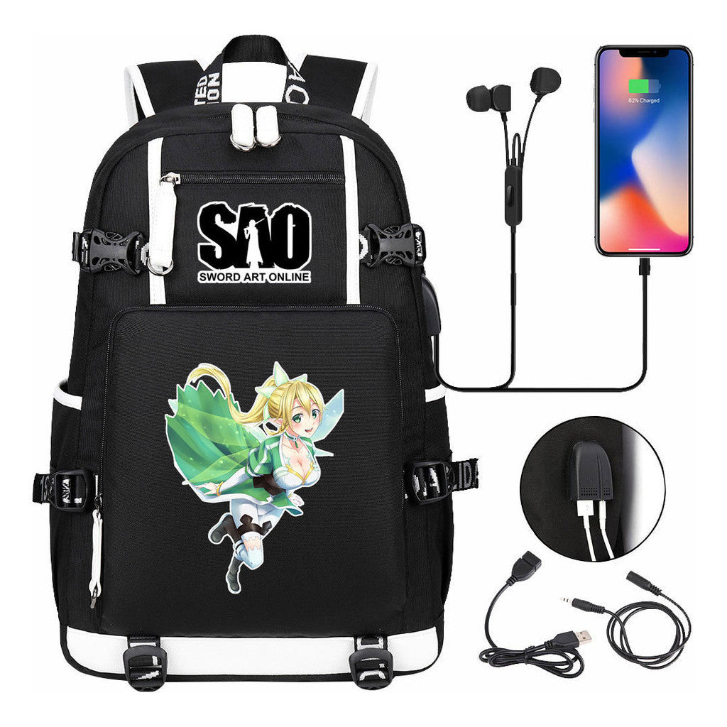 Sword God Domain Usb Youth Student Backpack For Men And Women's Leisure Travel Backpack