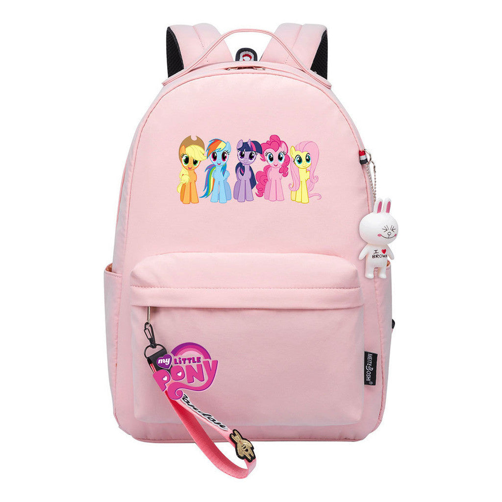Cartoon Pony Unicorn Printed Youth Student School Bag Men's And Women's Leisure Bag Women's Backpack