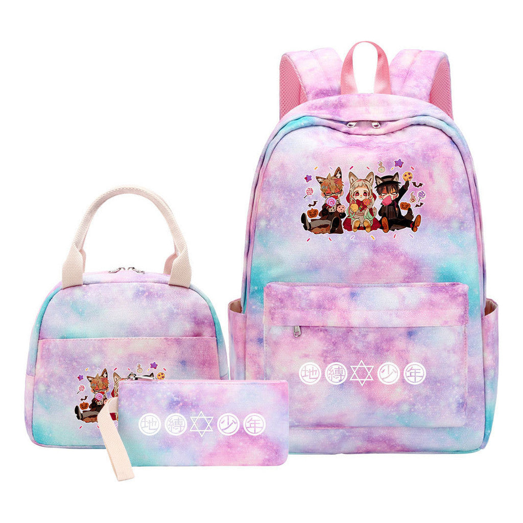 Teenage Student Girl Backpack Lunch Bag Three Piece Set Backpack
