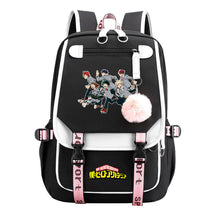 My Heroes Academy Usb Youth Student Backpack With Casual Woven Strap Flip Back Backpack