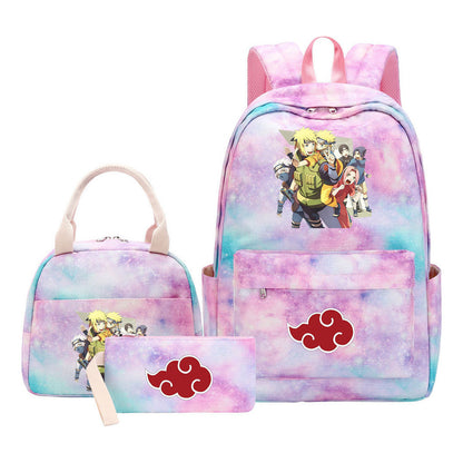 Naruto Girls School Bag Lunch Bag Three Piece Set Backpack Set