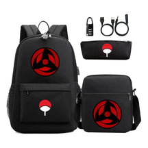 Naruto Usb Password Lock Year Student School Bag Three Piece Set Backpack Set