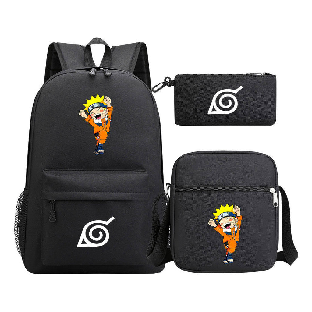 Anime Naruto Starry Sky Student School Bag Three Piece Set Backpack Set